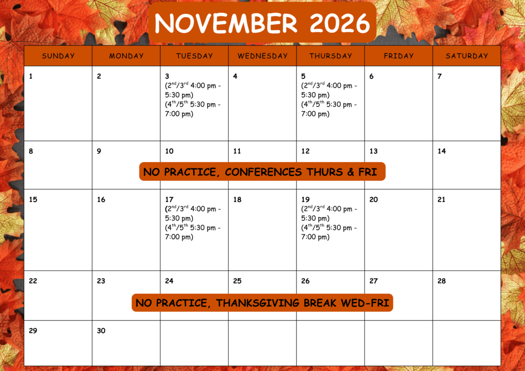 November Calendar