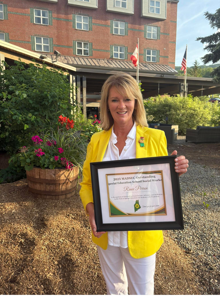 Renee Perron, Social Worker at the Mary Snow and William S. Cohen Schools as the 2025 maine administrators of services for children with disabilities special education school social worker of the year