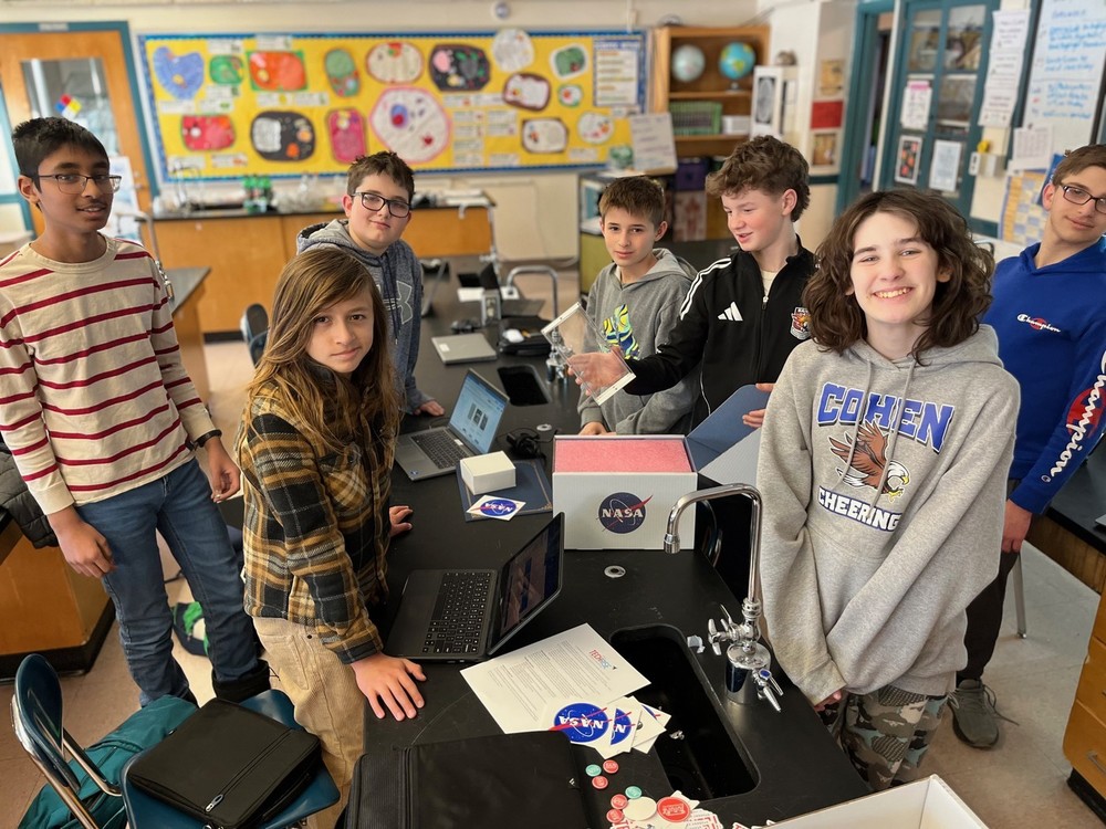 Cohen Students Earn National NASA TechRise Recognition Seven William S. Cohen School worked very hard during the month of October to submit a proposal to the NASA TechRise Student Challenge. The group delegated roles to design the experiment, research sensors, write and edit various parts of the proposal, and organize when to meet to work on the proposal. The students researched the process of fermentation and what causes bread to rise, learning a lot about yeast in the process. Their teamwork and hard work paid off! On January 21, the team was announced as 1 of 25 winners for a spot on a NASA-sponsored high-altitude balloon flight carrying the 25 projects up to 70,000-90,000 feet—the edge of space! The group from Cohen competed with high school and middle school teams from across the nation. The team will receive a prize package consisting of $1500 and a starter kit, which includes a flight box to build their experiment. The team will also have access to technical support and weekly team meetings with Future Engineers experts during the build phase of their project. The project, "Yeast to the Stars," will launch yeast up into near space. The project will track the location, gases, temperature, and radiation the yeast is exposed to in order to see how the yeast is affected by the conditions. The group will be presenting their project in the NASA TechRise Student Showcase on May 15th. Congratulations to Jack, Aiden, Abby, Avram, Case, Felipe, and Chirath for their amazing work on this project. To be selected as 1 of 25 high-altitude balloon teams from across the nation is remarkable. And, thank you to Mrs. Pietrak, 7th grade science teacher, for working with this team of talented students.