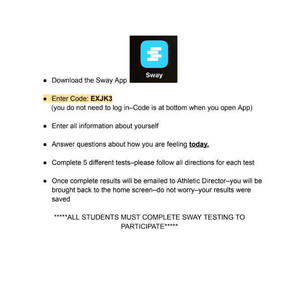 Sway Testing Flyer