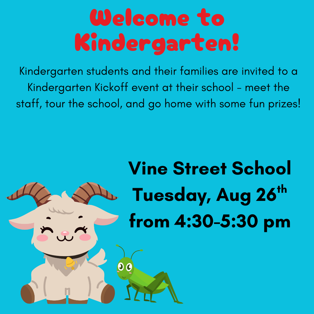 We look forward to seeing kindergarten students and their families at the Kindergarten Kickoff event tonight at 4:30 PM. It is a great opportunity to meet the staff, tour the school, and go home with some fun prizes!
