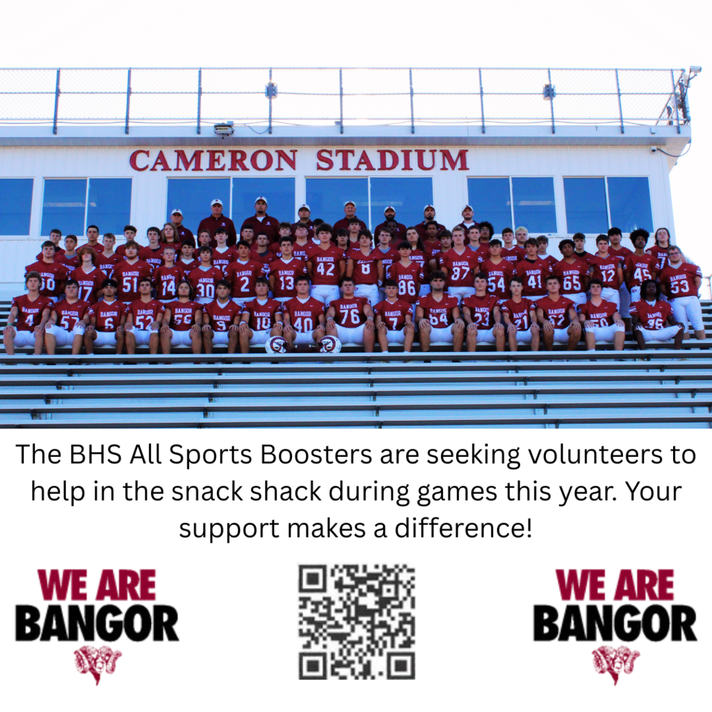 The BHS All Sports Boosters are seeking volunteers to help in the snack shack during games this year. Your support makes a difference!  