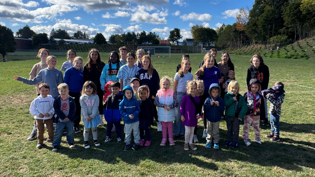 seventh and eighth graders from the James F. Doughty School gathered on the middle school's soccer field to volunteer as coaches for the Vine Street Pre-K students