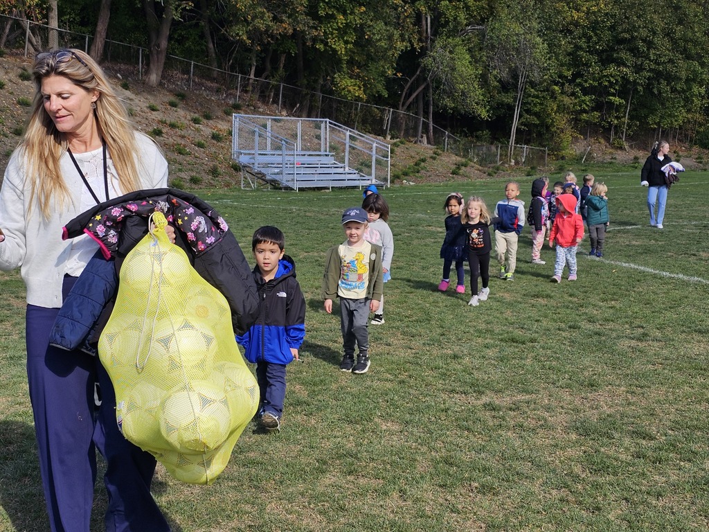 seventh and eighth graders from the James F. Doughty School gathered on the middle school's soccer field to volunteer as coaches for the Vine Street Pre-K students