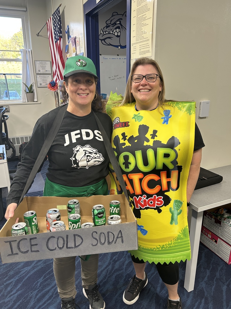 The amazing JFDS staff brought their A-game to our themed "Stadium Hits" dress-up day