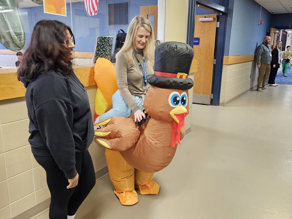 Thank you to members of the superintendent's office for being our guest servers at Doughty today! Thanksgiving lunch is one of our largest serving days of the year. You served 267 students and 42 staff today!