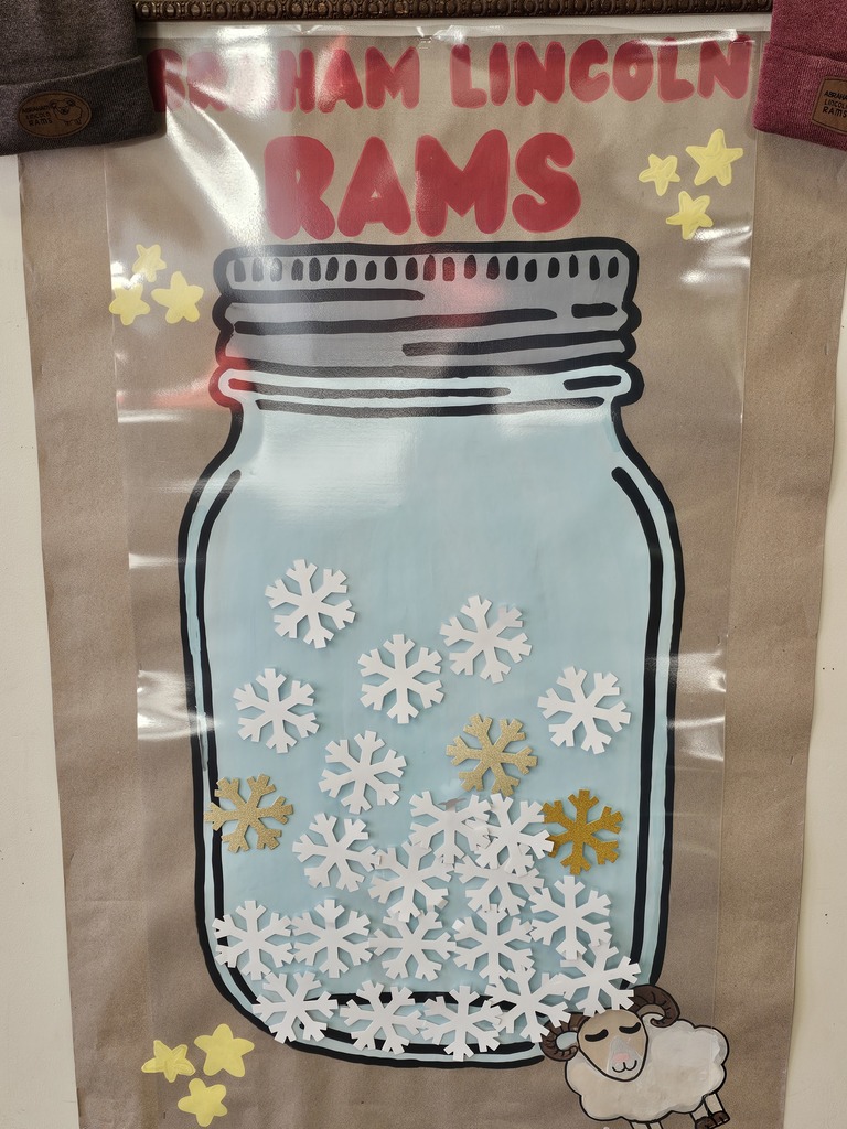 Last week, our Abe Lincoln students did an amazing job earning PBIS rewards, and we were thrilled to have an extra recess! Thanks to their hard work collecting snowflakes for our schoolwide jar, we were also able to earn golden snowflakes for some special surprises!  The celebration included a school-wide pajama day, music and bubbles outside, and a special visit from Officer Mendoza and Sam the Ram! It was a fantastic way to recognize our students' dedication to positive behavior!  