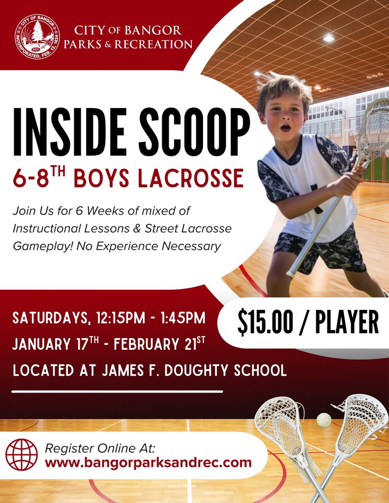 Inside Scoop Bangor Lacrosse Clinic Flyer