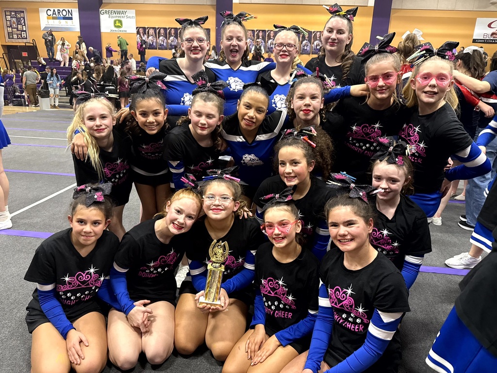 Doughty A Cheerleaders won their first comp of the season at the Tardiff Memorial Cheer Competition on January 10th, took home a 2nd place win at the Bronco Stampede on January 19th, and another first place finish and their highest score of the season at the Golden Bucks Invitational on January 23rd. Three of the cheerleaders won individual competitions for jumps (Ava Robicheau and Kamaria Davis) and tumbling (Reese Karam). We are very much looking forward to closing our competition season with our friends from Cohen and have loved cheering each other on throughout the season! See everyone at Bangor High School for the Doughty Invitational on January 30th!