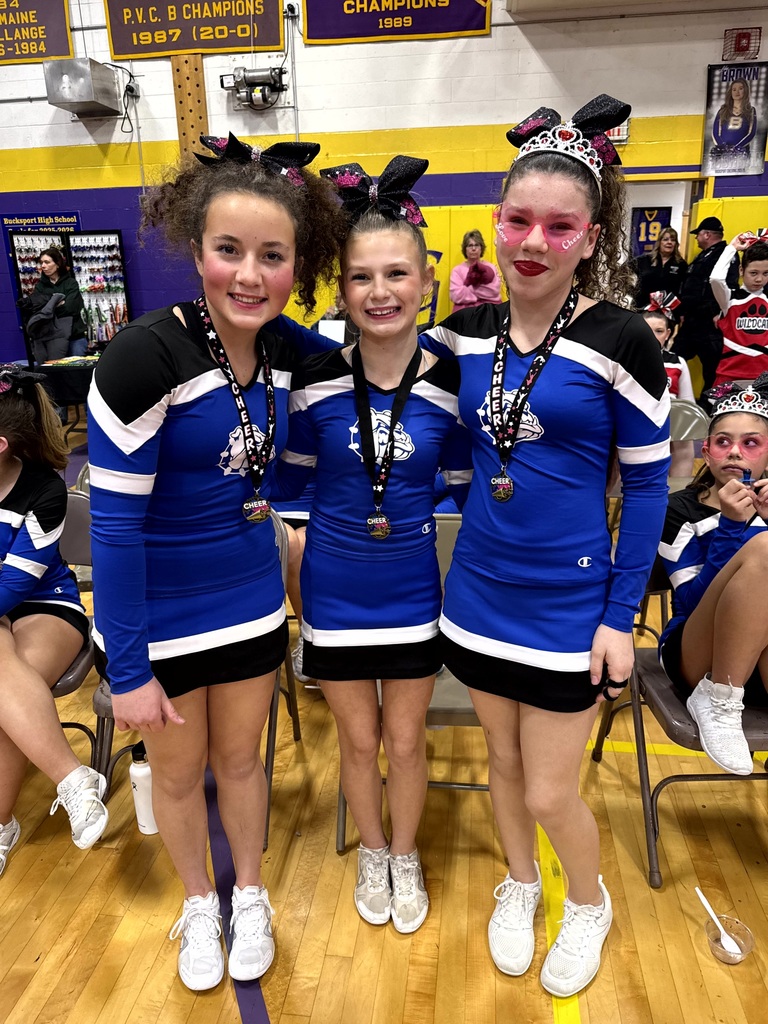 Doughty A Cheerleaders won their first comp of the season at the Tardiff Memorial Cheer Competition on January 10th, took home a 2nd place win at the Bronco Stampede on January 19th, and another first place finish and their highest score of the season at the Golden Bucks Invitational on January 23rd. Three of the cheerleaders won individual competitions for jumps (Ava Robicheau and Kamaria Davis) and tumbling (Reese Karam). We are very much looking forward to closing our competition season with our friends from Cohen and have loved cheering each other on throughout the season! See everyone at Bangor High School for the Doughty Invitational on January 30th!