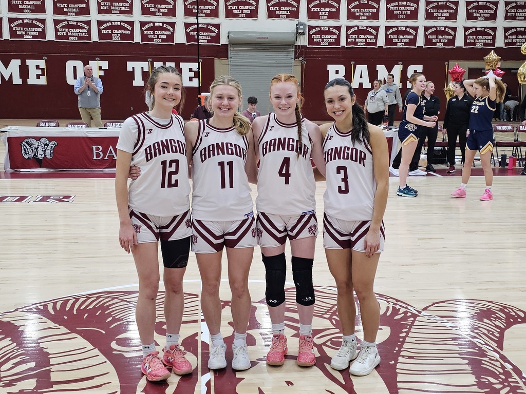 To the seniors of the Bangor Girls Basketball Team, What an amazing journey it has been! As the season comes to a close, we take a moment to celebrate each of you and the remarkable contributions you've made to the team. Your hard work, dedication, and unwavering spirit on and off the court have truly inspired everyone around you. Through ups and downs, you have shown resilience, teamwork, and leadership. Your incredible talent and passion have not only made you exceptional players but also fantastic role models for the younger members of the team. As you prepare to take the next step in your lives, know that your time on the court has left a lasting legacy. We are all so proud of you, and we cannot wait to see what the future holds for each of you! Thank you for the unforgettable memories and for representing Bangor with pride. Here’s to the next chapter!