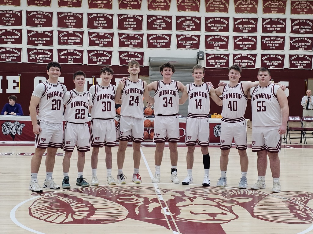 Dear Bangor High School Boys Basketball Seniors,  Tonight is a special occasion as we celebrate not only your hard work and dedication on the court but also the incredible journey you’ve all taken over the past four years. Senior Night is a time to reflect on the memories you've created, the friendships you've formed, and the countless hours spent pushing each other to be the best you can be.  As you step onto the court tonight, remember that you’re leaving a legacy for those who will follow in your footsteps. Your passion for the game and your commitment to your teammates have inspired many. Cherish every moment—both the challenges and the triumphs—because they all contribute to the incredible athletes and individuals you are today.  Thank you for your determination, resilience, and sportsmanship. No matter where life takes you after this, always carry the spirit of Bangor Basketball with you. We are so proud of each and every one of you!  #WeAreBangor