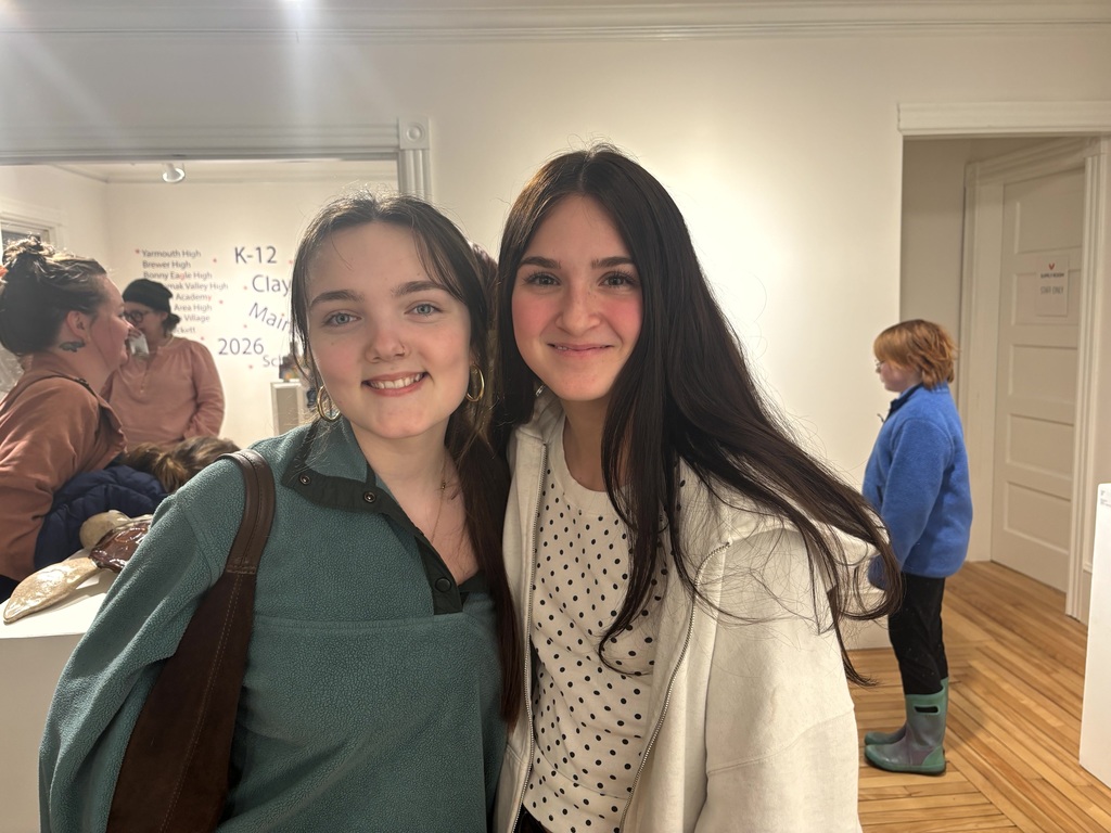 Two BHS Ceramic 1 students, Savannah Tarr and Sarah Howe, had the honor of being accepted into the Maine K-12 juried show at Watershed Center for Ceramic Arts, located in Edgecomb, Maine. The show is at the Barkan Gallery and will be on display until April 17th. #WeAreBangor
