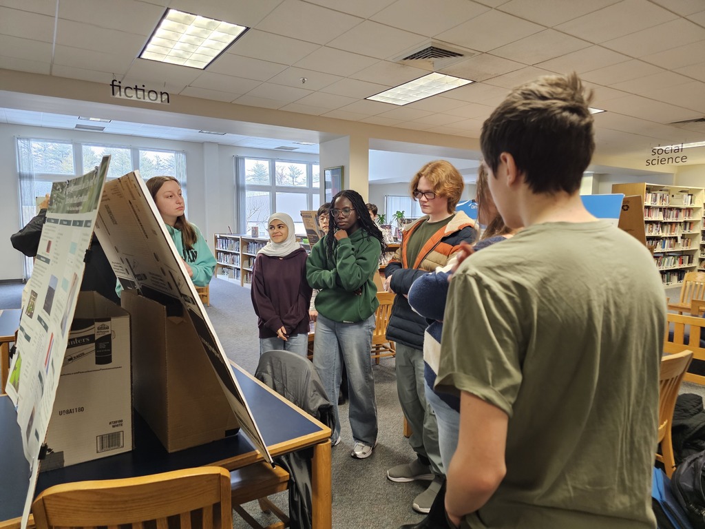 BHS showcased their STEM projects in the library with teachers and fellow students asking thoughtful questions to help teams refine their presentations and experiments as they prepare for the Maine State Science Fair on Saturday. Go Rams!  #MaineScienceFair #STEM #WeAreBangor