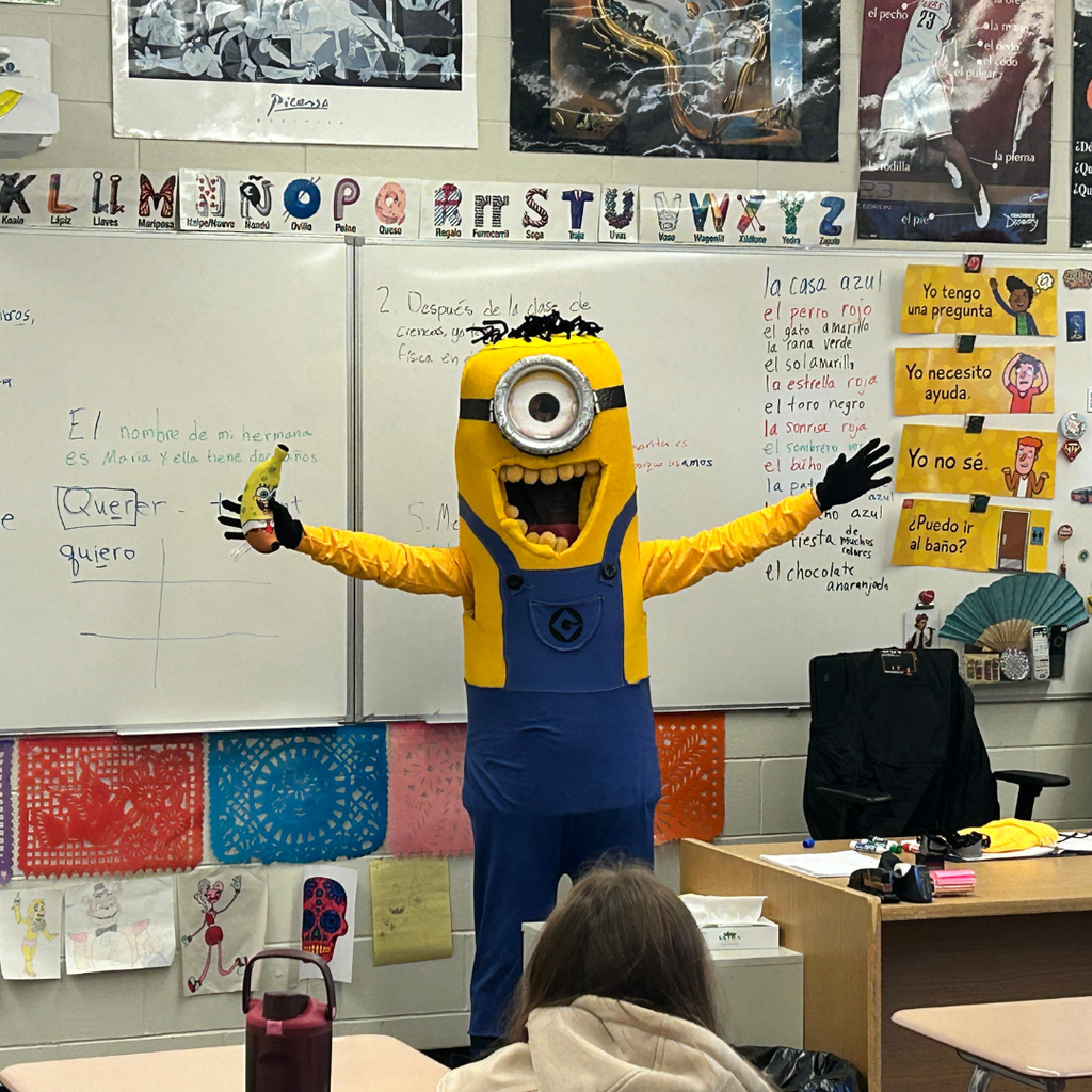 This minion teaches Spanish 