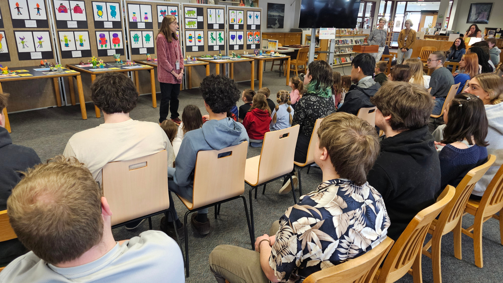 Mrs. Libby speaking to Fruit Street and BHS students
