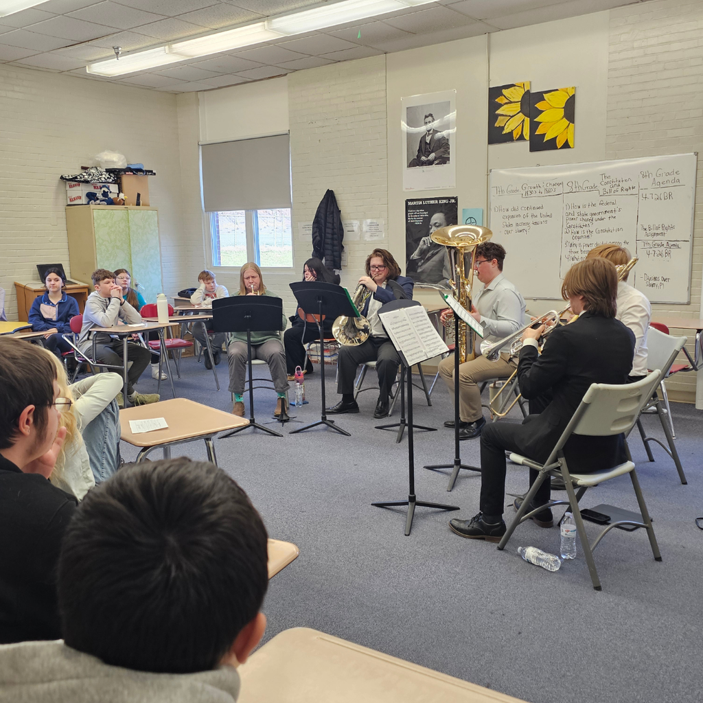 Today at JFDS, we held a "Spring Into the Arts" expo led by Mrs. Cousins, Mr. Gebhart, and Mrs. Harvey. Students chose three hands-on sessions from a lineup across visual arts, music, MLTI, theater, and dance. Highlights included a jazz big band, Bangor High percussion ensemble, brass & woodwind quintets, a Maine Savings Amphitheatre talk, theater improv, pet portrait drawing, graphic design, hip hop, swing, Irish step dance, and so much more!  A giant thank-you to the community volunteers who shared their time and talent and helped show our students what a future in the arts can look like!