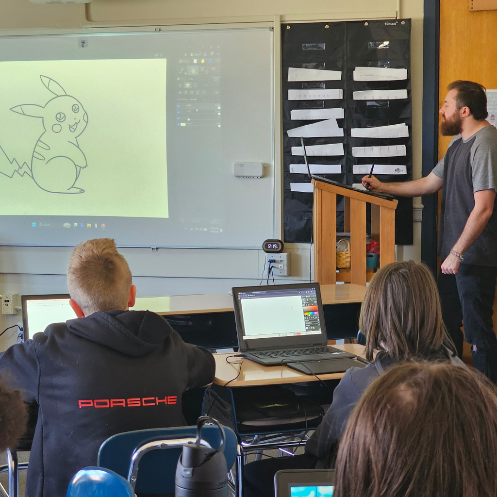 Today at JFDS, we held a "Spring Into the Arts" expo led by Mrs. Cousins, Mr. Gebhart, and Mrs. Harvey. Students chose three hands-on sessions from a lineup across visual arts, music, MLTI, theater, and dance. Highlights included a jazz big band, Bangor High percussion ensemble, brass & woodwind quintets, a Maine Savings Amphitheatre talk, theater improv, pet portrait drawing, graphic design, hip hop, swing, Irish step dance, and so much more!  A giant thank-you to the community volunteers who shared their time and talent and helped show our students what a future in the arts can look like!