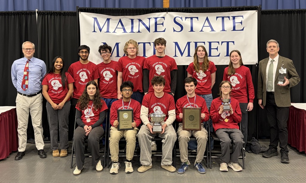 Members of the Bangor High School 2026 Maine State Champion Math Team