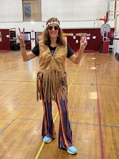 To celebrate Mary Snow turning 100, students and staff dressed in decades today!