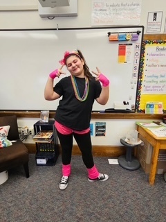 To celebrate Mary Snow turning 100, students and staff dressed in decades today!