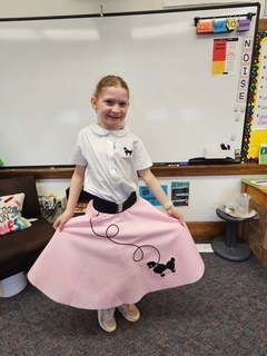 To celebrate Mary Snow turning 100, students and staff dressed in decades today!