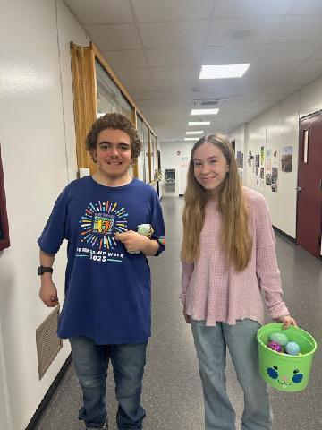 Today after school, the Best Buddies Pairs hosted an egg hunt at Bangor High School! Students searched high and low for candy treasures—behind doors, on top of lockers, on window sills, and through the hallways. #WeAreBangor