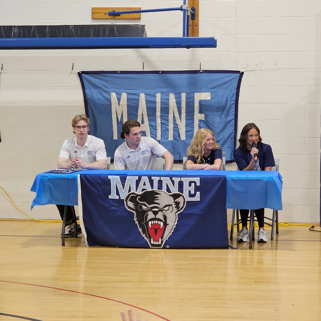 A huge thank you to the UMaine athletes for visiting the Abraham Lincoln School today!  Your time, energy, and support helped us celebrate the last day of school before April Break—and the students loved it! Go Black Bears! #WeAreBangor