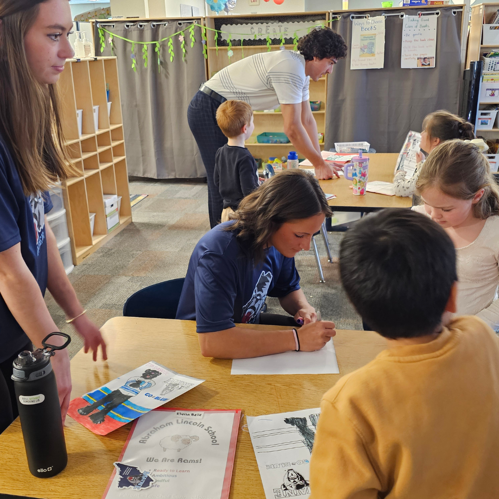 A huge thank you to the UMaine athletes for visiting the Abraham Lincoln School today!  Your time, energy, and support helped us celebrate the last day of school before April Break—and the students loved it! Go Black Bears! #WeAreBangor