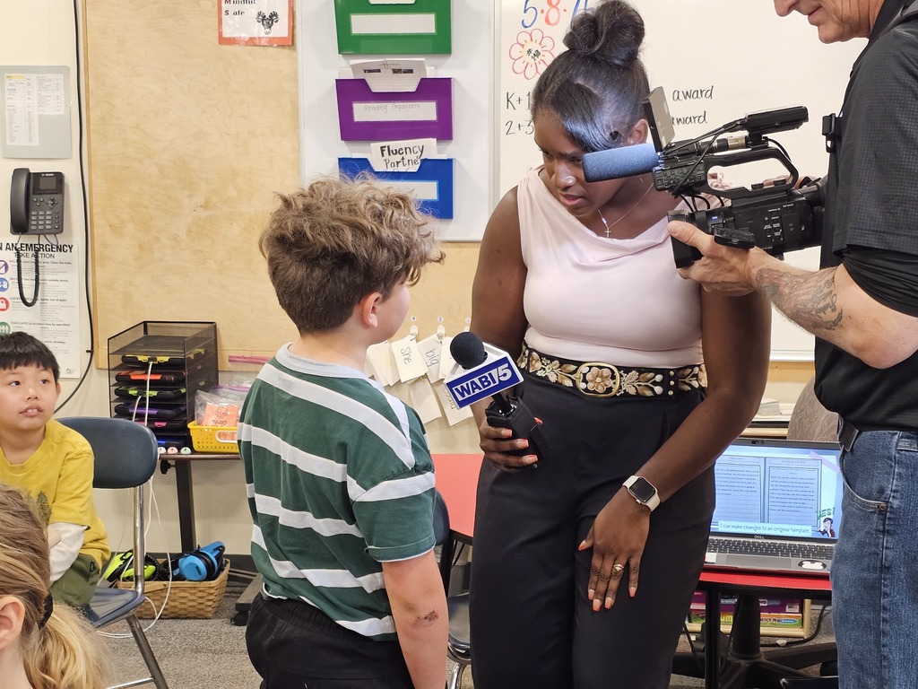 During teacher appreciation week, Abe Lincoln teachers have competed in creative, fun, and sometimes hilarious challenges to win extra goodies for their classrooms. From teamwork tasks to bold “outwit, outplay, outlast” moments, the spirit of friendly competition is alive and well!   Today, Ms. York bravely accepted the challenge to “Contact Local Media” and she delivered BIG! WABI broadcast live from her classroom, capturing the excitement and even interviewing a few of her students. The best part was hearing students share why they love their class and their teacher.   A huge thank you to our PTO and the local businesses who made this possible.   #WeAreBangor