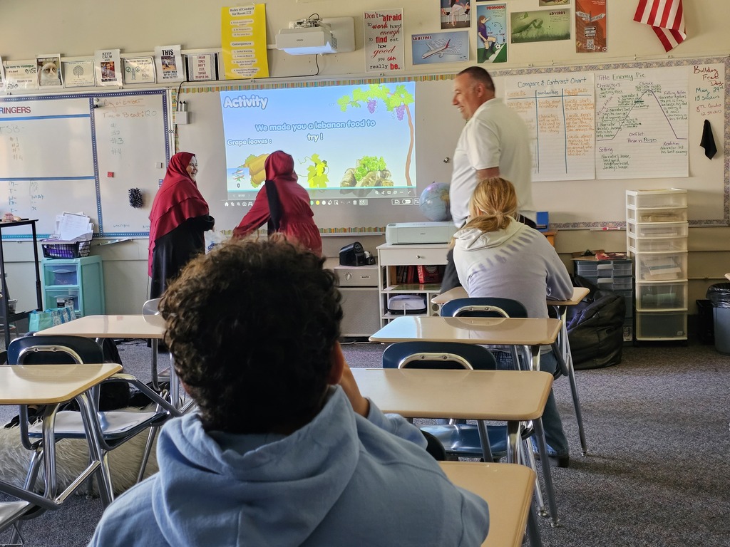On Wednesday, Doughty students participated in a multicultural day featuring presentations from all over the world. Students traveled to different countries (classrooms) to learn about diverse cultures. Throughout the morning groups visited places like Nigeria, Uzbekistan, Bulgaria, Spain, China, and Lebanon. These presentations were run by people in the Bangor-area community, including multilingual students and teachers from Bangor High School, members of Chispa, the Bangor Chinese School, the Maine Multicultural Center, the University of Maine, and Blackbird Beats from the Children’s Museum and Theater of Maine.