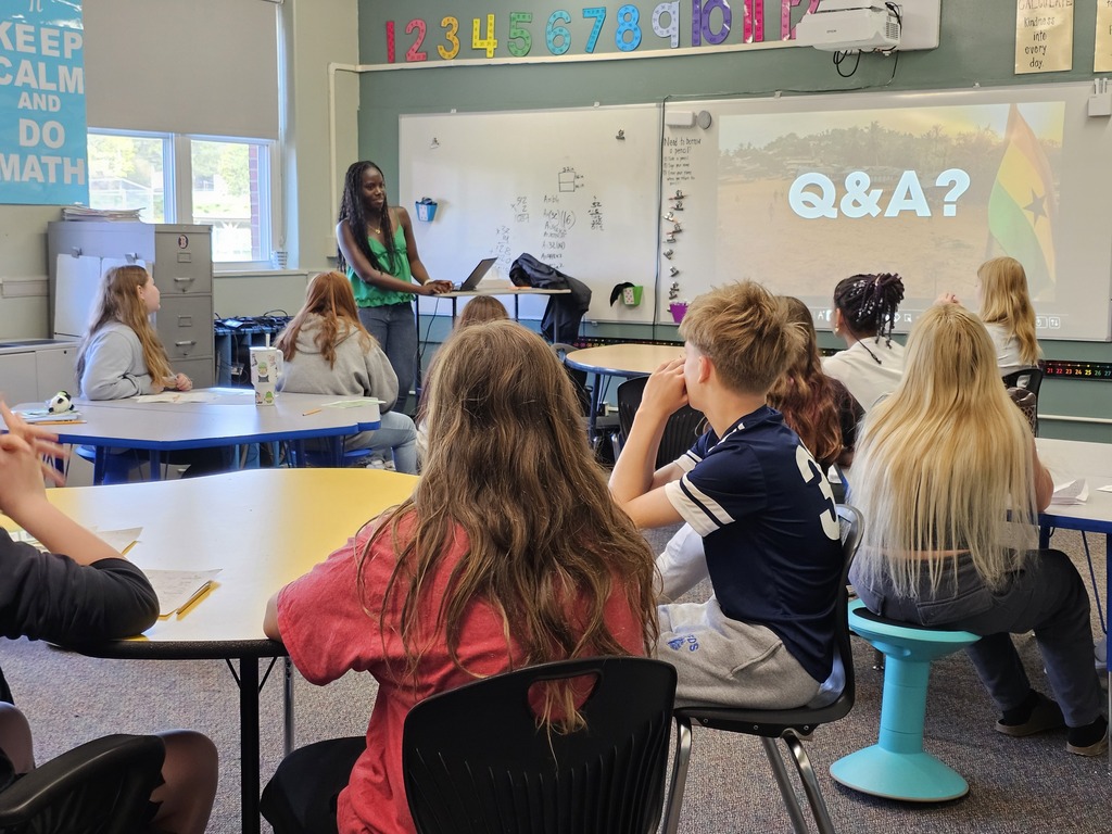 On Wednesday, Doughty students participated in a multicultural day featuring presentations from all over the world. Students traveled to different countries (classrooms) to learn about diverse cultures. Throughout the morning groups visited places like Nigeria, Uzbekistan, Bulgaria, Spain, China, and Lebanon. These presentations were run by people in the Bangor-area community, including multilingual students and teachers from Bangor High School, members of Chispa, the Bangor Chinese School, the Maine Multicultural Center, the University of Maine, and Blackbird Beats from the Children’s Museum and Theater of Maine.