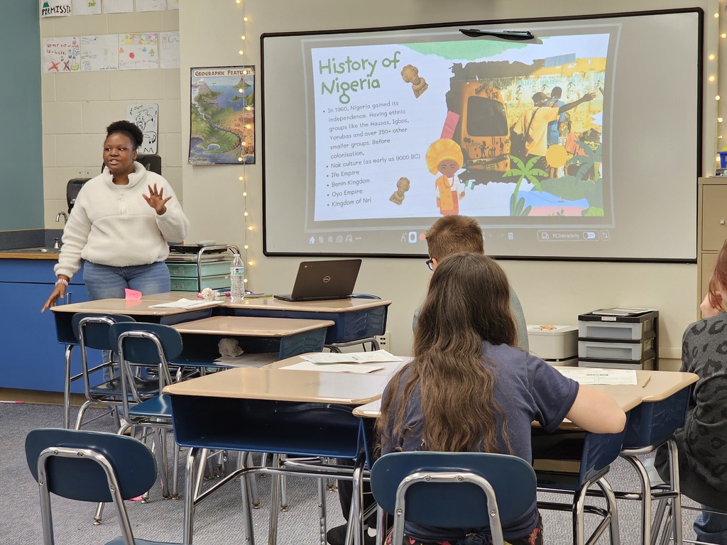 On Wednesday, Doughty students participated in a multicultural day featuring presentations from all over the world. Students traveled to different countries (classrooms) to learn about diverse cultures. Throughout the morning groups visited places like Nigeria, Uzbekistan, Bulgaria, Spain, China, and Lebanon. These presentations were run by people in the Bangor-area community, including multilingual students and teachers from Bangor High School, members of Chispa, the Bangor Chinese School, the Maine Multicultural Center, the University of Maine, and Blackbird Beats from the Children’s Museum and Theater of Maine.