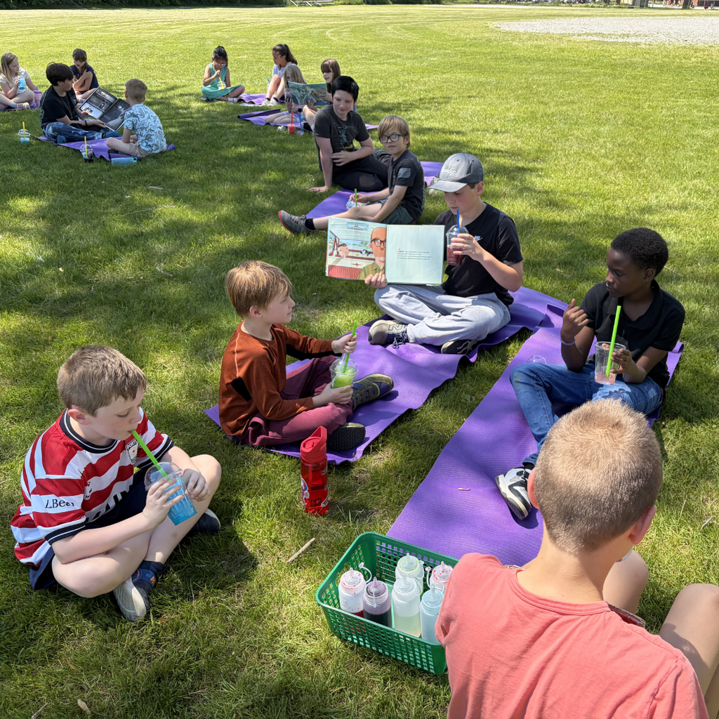 Books, buddies, and shaved ice, what could be better? Mrs. White’s 5th graders and Ms Morin’s 2nd graders spent the afternoon reading together, enjoying cool treats, and making memories on the Fairmount playground. It was a wonderful celebration of friendship, teamwork, and the joy of reading as another year winds down!