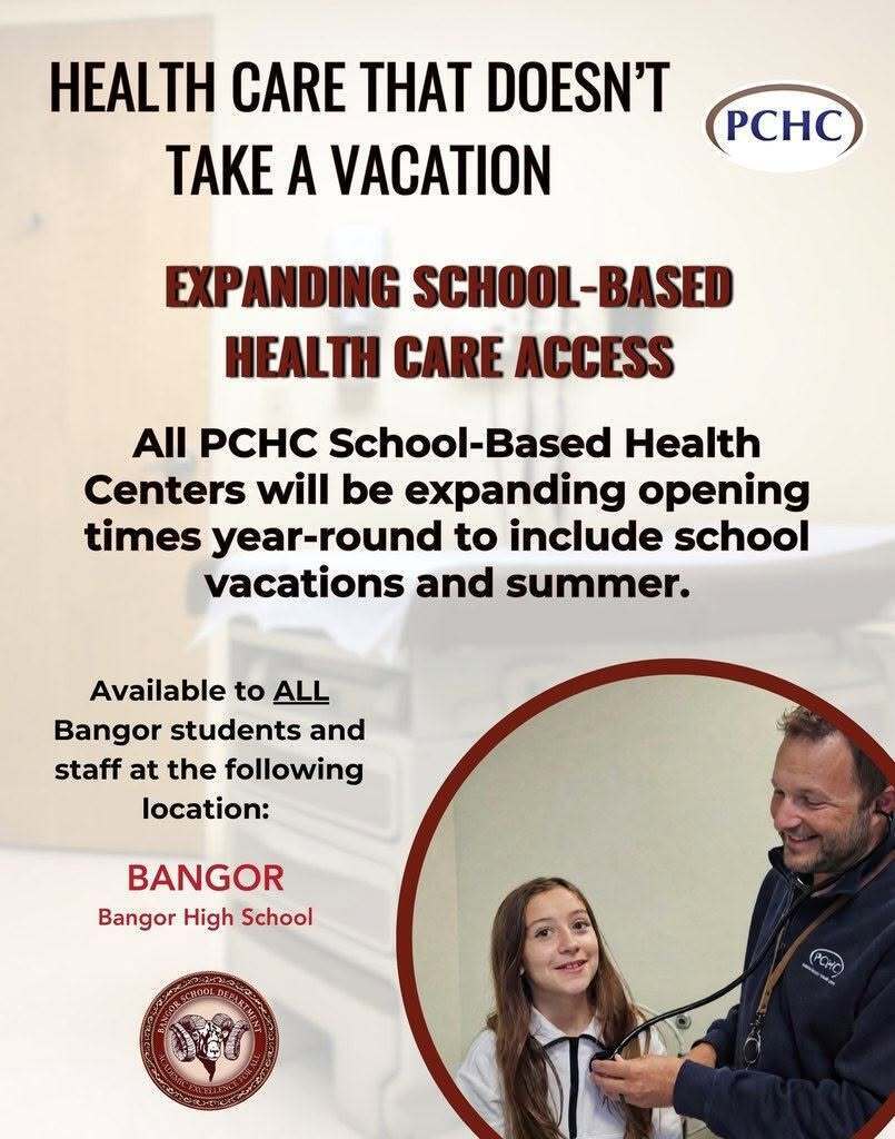 Exciting News for Bangor Students & Staff! 🎉 The PCHC School-Based Health Center (SBHC) for the Bangor School Department is expanding to year-round services, including school vacations and summer—starting with February and April breaks! 🩺 Services Available: ✔️ Primary & acute medical care ✔️ Mental health services ✔️ Available to ALL Bangor School Department students and staff 📌 Location: Bangor High School (BHS) – all services provided on site ⏰ Hours: Monday–Friday | 7:00 AM – 3:00 PM 📞 Scheduling is easy and unchanged: Call 207-404-8247 We’re excited to continue supporting our school community—now all year long! #WeAreBangor