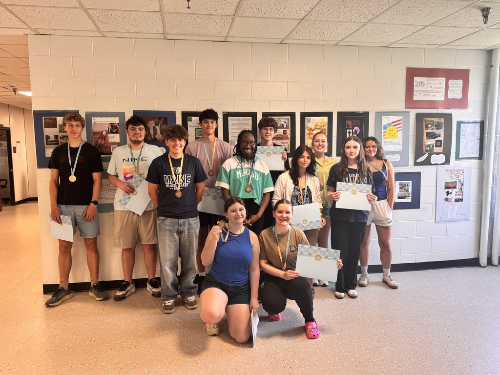 In conjunction with the Maine Department of Education, students in Ms. LeRoy's AP Human Geography piloted the Seal of Climate Literacy. 14 students submitted their experiential project for the Seal of Climate Literacy. As part of the pilot program, they received the Seal of Climate Literacy medallion from the Maine DOE. Students focused on composting, countering fast fashion, developing community gardens, sustainable heating sources in Maine, and forest research on tree species due to climate change.
