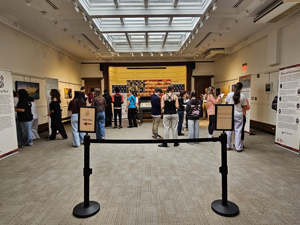Students in Mrs. Butler's AP U.S. History classes visited the rare copy of the Dunlap Broadside of the Declaration of Independence on September 17, which is coincidentally Constitution Day. The Declaration is the foundational document of the birth of the United States, and it serves as an important reminder to all of us of the ideals that we put forth 250 years ago when our nation began.