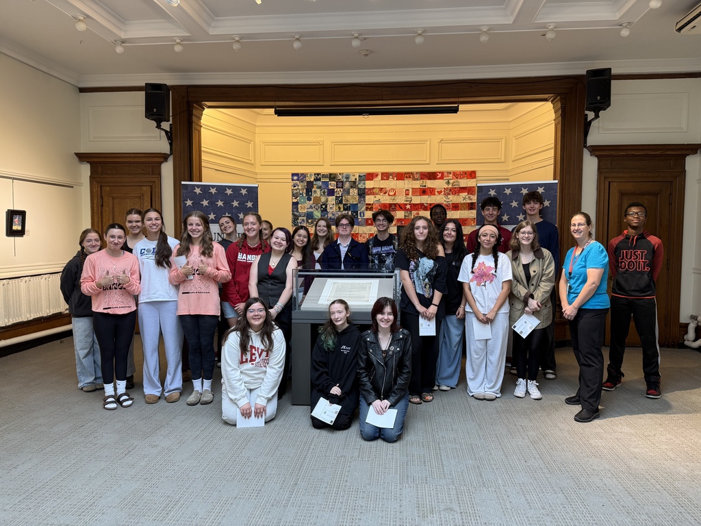 Students in Mrs. Butler's AP U.S. History classes visited the rare copy of the Dunlap Broadside of the Declaration of Independence on September 17, which is coincidentally Constitution Day. The Declaration is the foundational document of the birth of the United States, and it serves as an important reminder to all of us of the ideals that we put forth 250 years ago when our nation began.