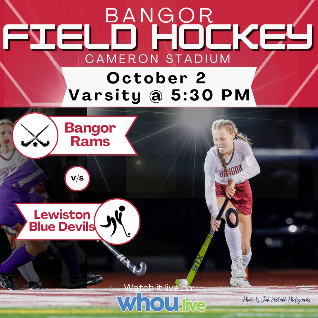 updated field hockey game poster. 10-2-26 Varsity only at 5:30 pm vs. Lewiston