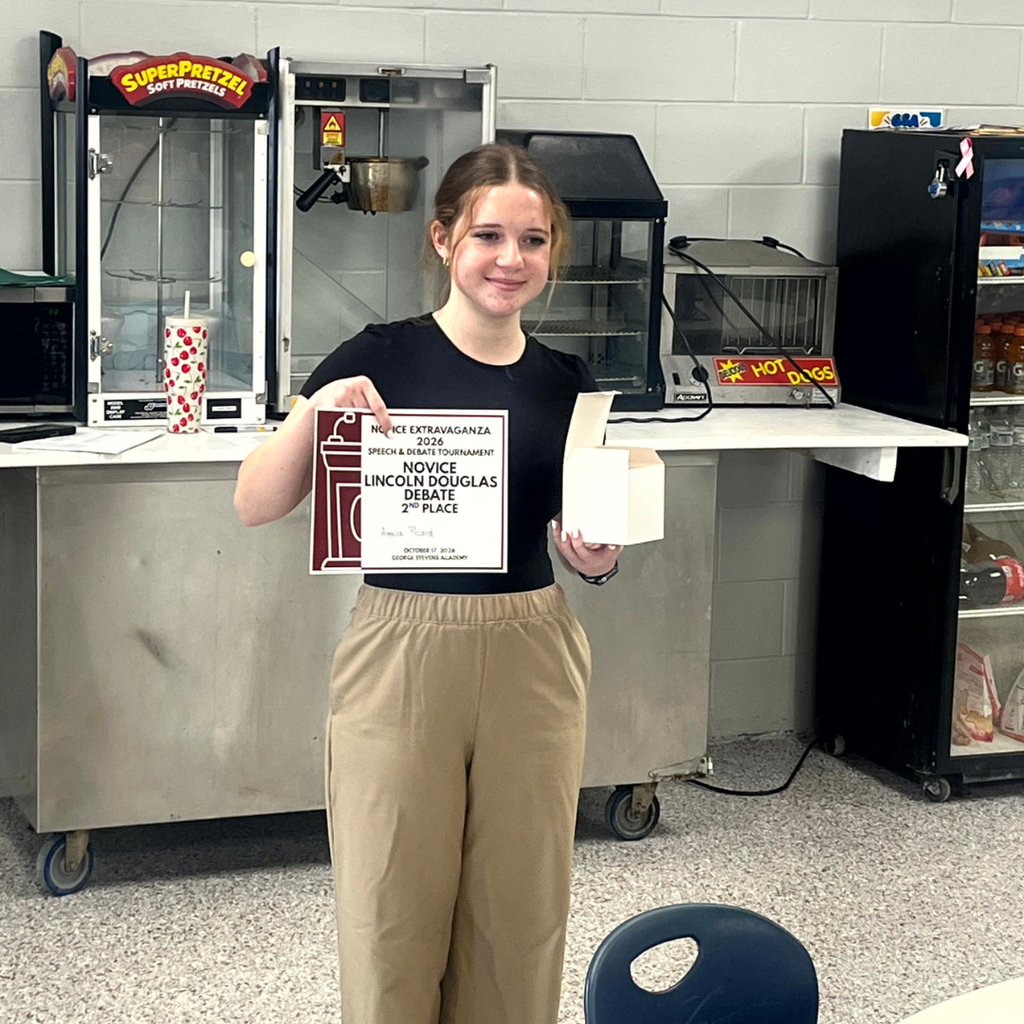 This past weekend, Bangor High School's novice debaters showcased their talent at the George Stevens Novice Tournament!  In Lincoln-Douglas Debate:  Amelia Picard earned 2nd Place  Odinakachukwu Okafor earned 3rd Place  Congratulations to Amelia and Odi on their outstanding performances and for representing BHS with excellence. We are proud of your hard work, dedication, and success! #WeAreBangor