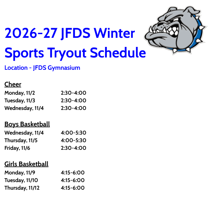 Doughty Winter Sports Tryout Schedule