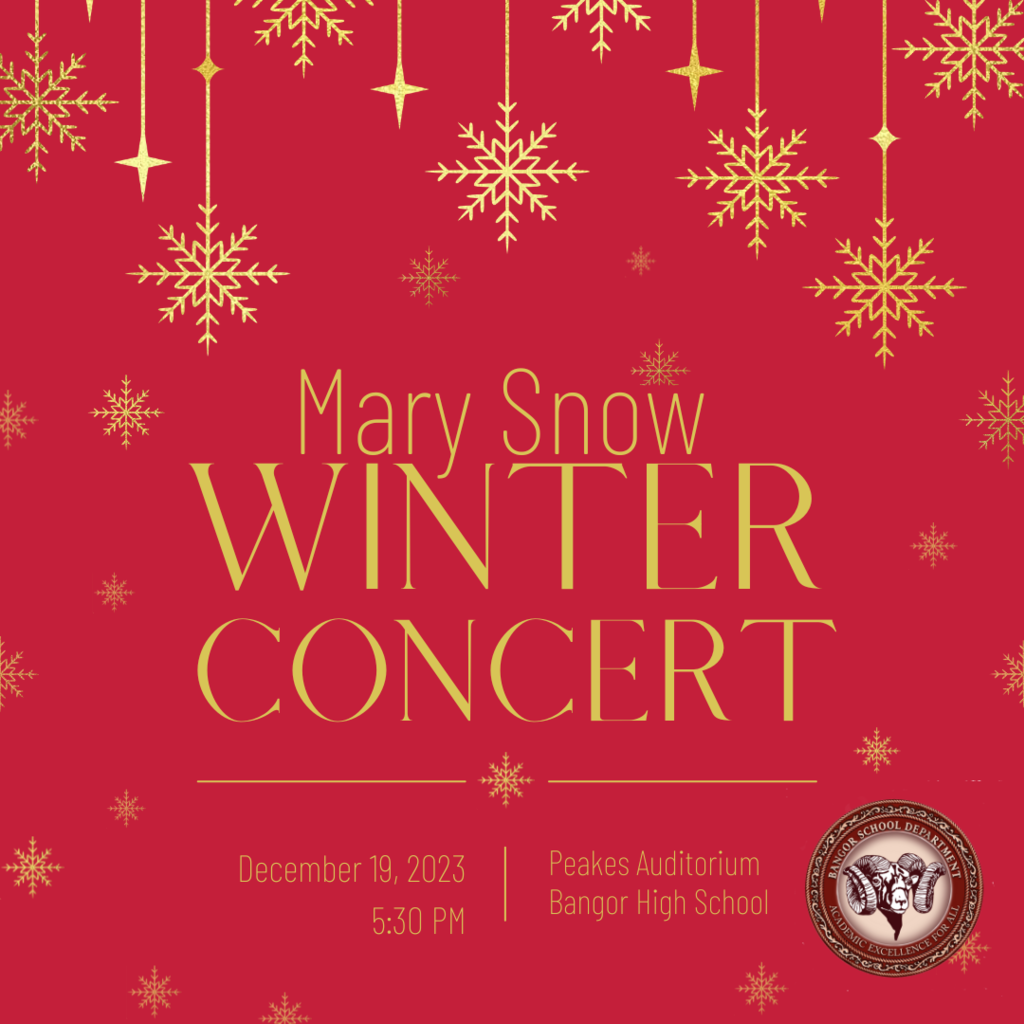 The Mary Snow Winter Concert will take place at BHS Peakes Auditorium on Dec. 19 at 5:30 p.m.