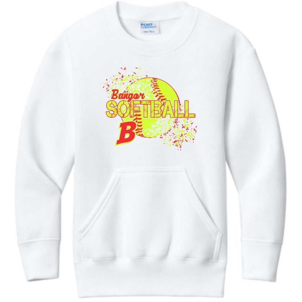 Softball white sweatshirt