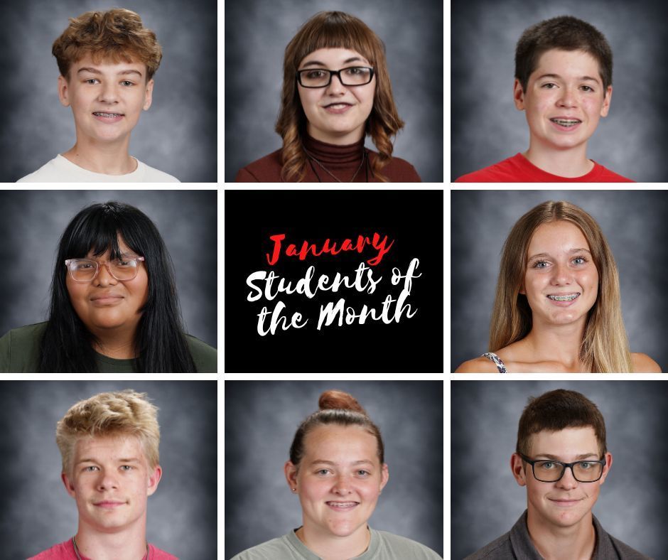 High School Students of the Month for January.