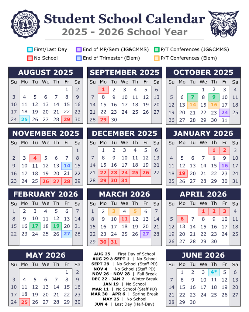2025-2026 School Calendar