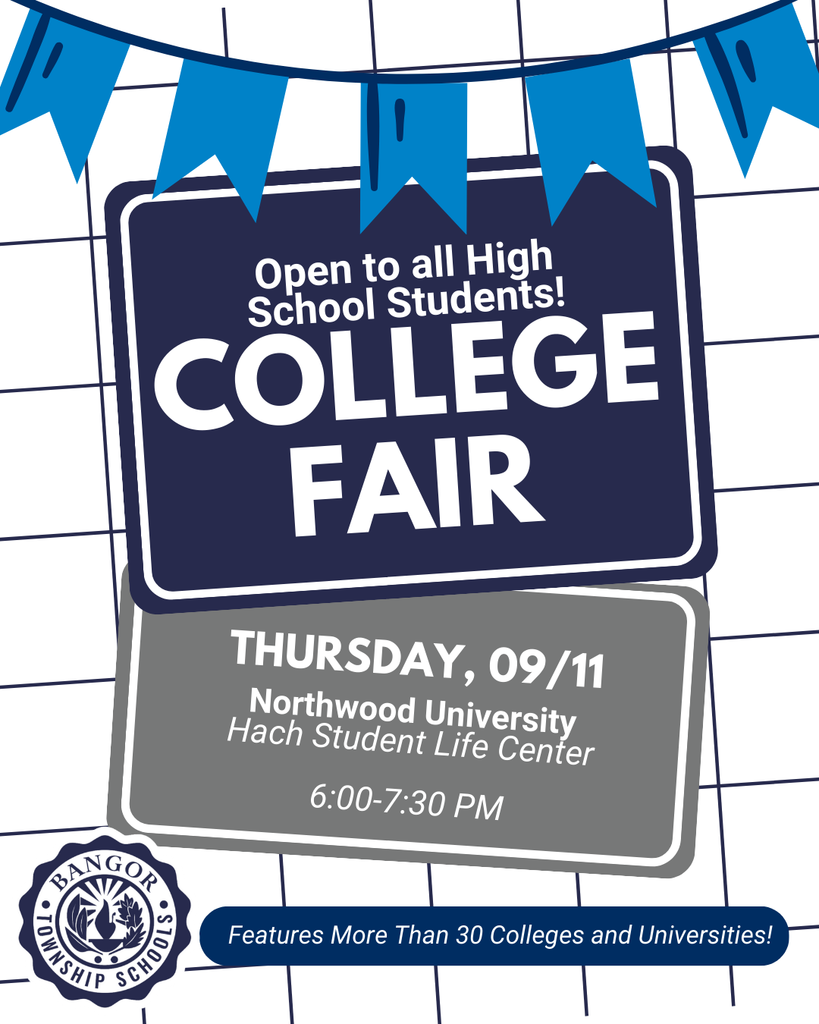 graphic encouraging high school students to attend a college fair at Northwood University on September 11 from 6-7:30 pm