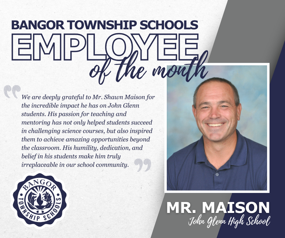 employee of the month graphic announcing Mr. Shawn Maison