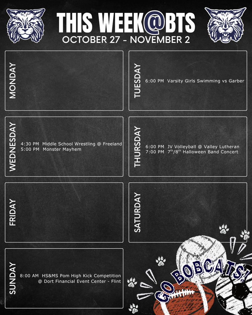 things to do this week at Bangor Township schools with a schedule for the week