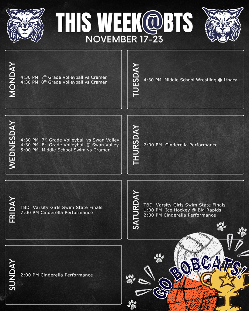 things to do this week at Bangor Township schools with a schedule for the week