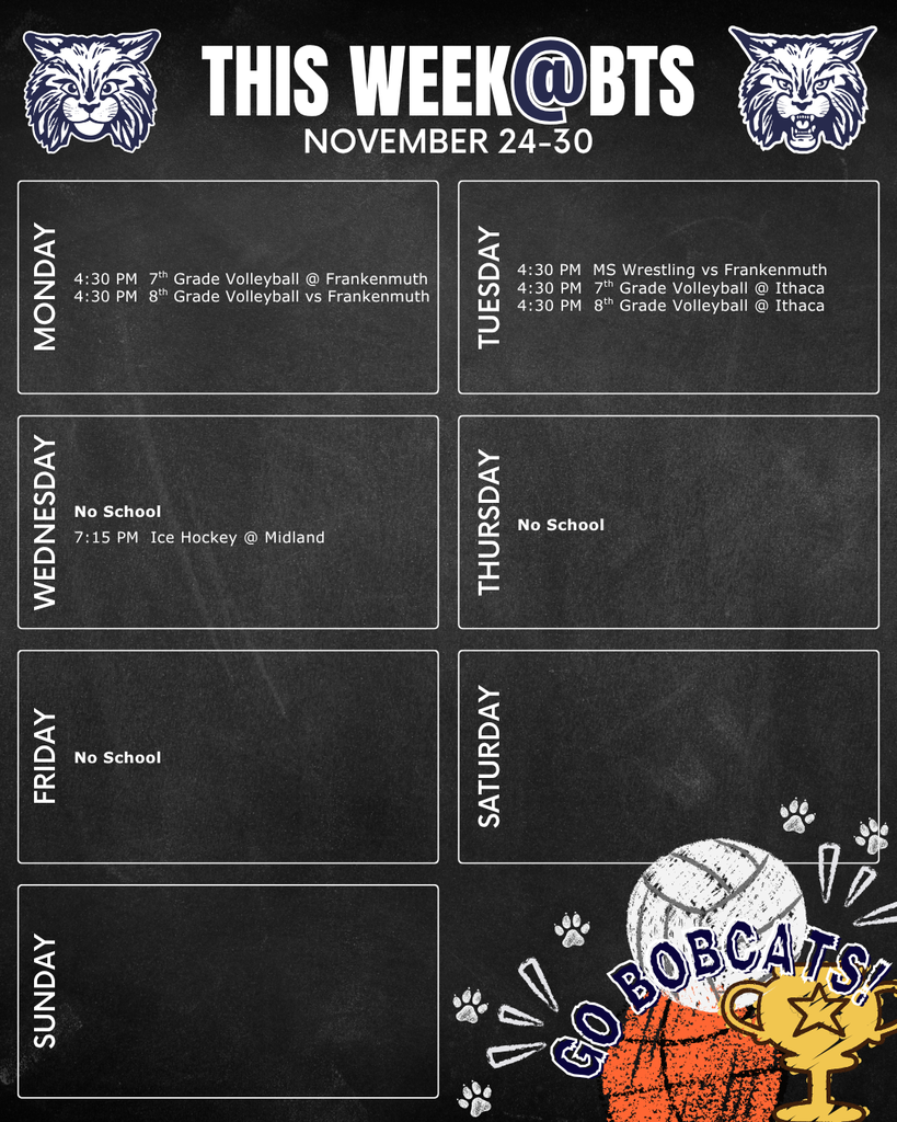 things to do this week at Bangor Township schools with a schedule for the week